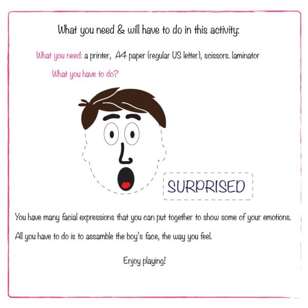 EXPRESS YOUR EMOTIONS ACTIVITY - BOY VERSION - Image 2